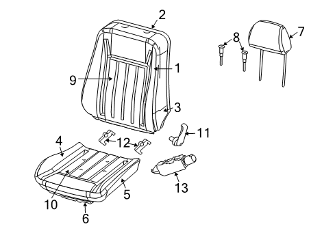 2010 Chrysler 300 Front Seat Components Diagram