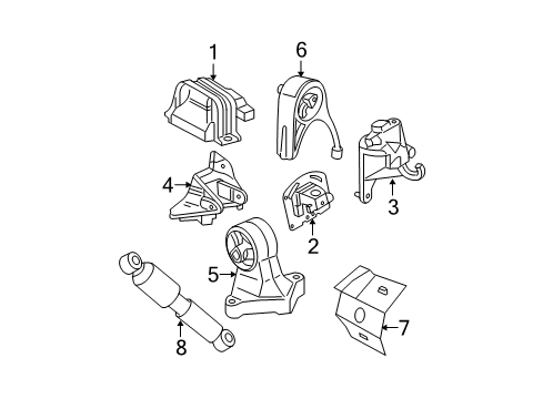 2002 Chrysler Sebring Engine & Trans Mounting Diagram 3 - Thumbnail