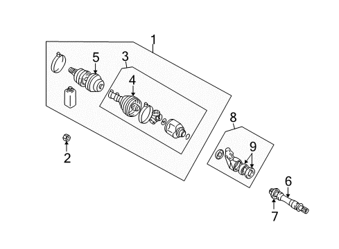 2005 Dodge Stratus Drive Axles - Front Diagram