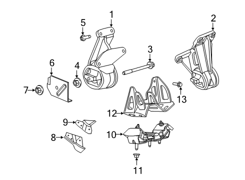 2021 Ram 1500 Engine & Trans Mounting Diagram 4 - Thumbnail