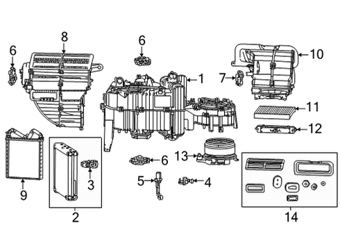 2025 Jeep Wagoneer L A/C Evaporator & Heater Components Diagram
