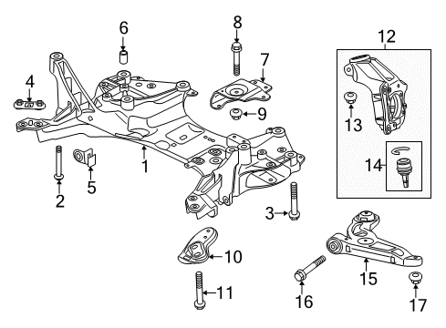 2018 Jeep Cherokee Front Suspension, Control Arm, Stabilizer Bar Diagram 1 - Thumbnail