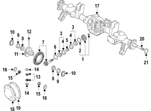 2022 Ram 3500 Rear Axle, Differential, Propeller Shaft Diagram