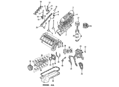 1994 Dodge Ram 3500 Engine Parts & Mounts, Timing, Lubrication System Diagram 1 - Thumbnail