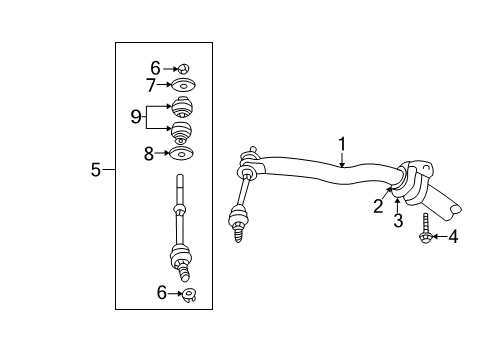2008 Dodge Ram 2500 Stabilizer Bar & Components - Front Diagram 4 - Thumbnail