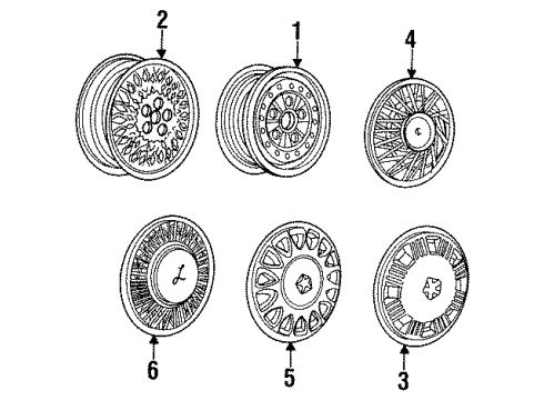 1988 Dodge Dynasty Wheels, Covers & Trim Diagram