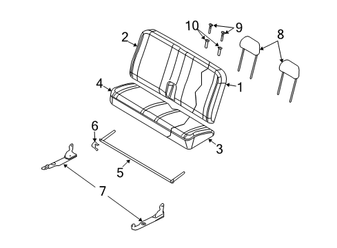 2005 Dodge Durango Rear Seat Components Diagram 2 - Thumbnail