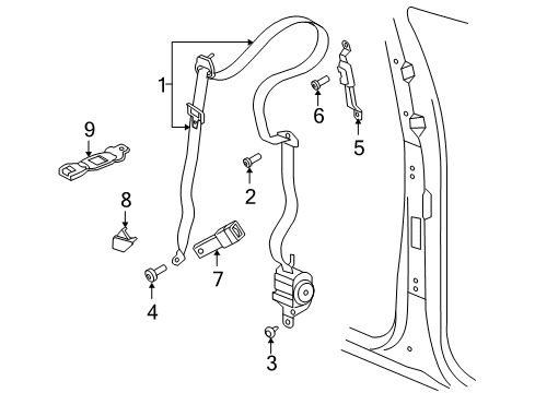 2009 Dodge Durango Seat Belt Diagram
