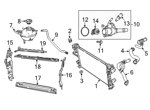 2019 Jeep Compass Radiator & Components Diagram