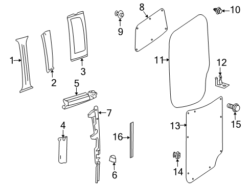2007 Dodge Sprinter 3500 Interior Trim - Rear Loading Door Diagram