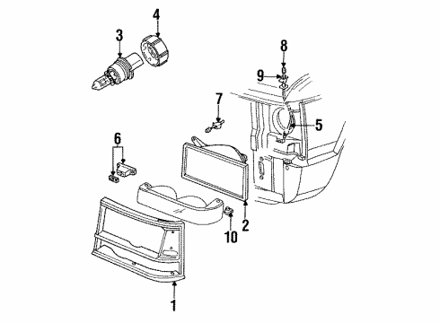1989 Dodge Caravan Headlamps, Electrical Diagram 1 - Thumbnail