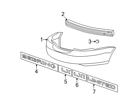 2001 Chrysler Sebring Rear Bumper Diagram