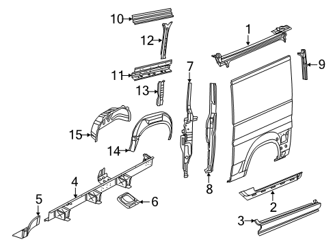 2018 Ram ProMaster 1500 Inner Structure - Side Panel Diagram 3 - Thumbnail