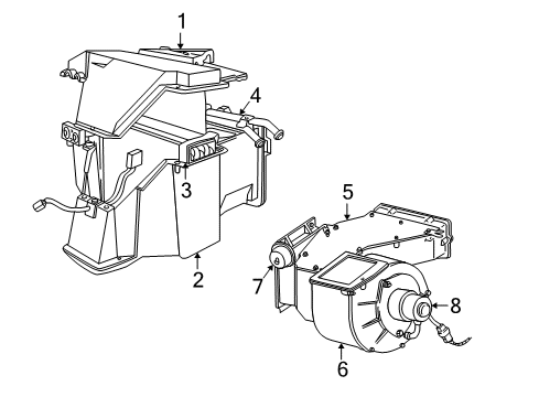 2002 Dodge Ram 2500 Van HVAC Case Diagram
