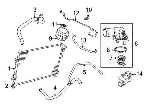 2014 Dodge Journey Radiator & Components Diagram