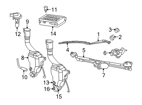2010 Dodge Charger Wiper & Washer Components Diagram