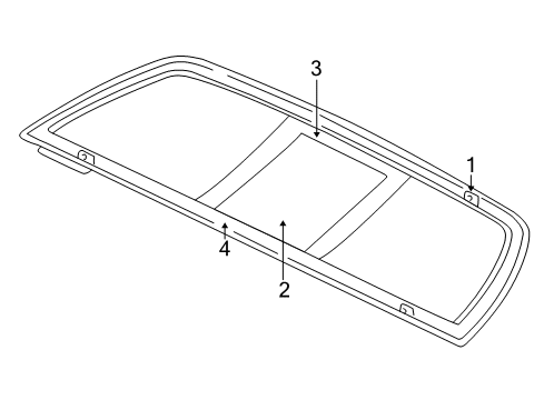 2007 Dodge Dakota Back Glass - Glass & Hardware Diagram
