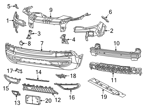 2021 Jeep Cherokee Bumper & Components - Front Diagram 1 - Thumbnail