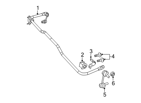 2008 Dodge Avenger Rear Suspension Components, Lower Control Arm, Stabilizer Bar Diagram 1 - Thumbnail