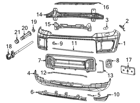 2024 Jeep Grand Cherokee L Bumper & Components - Front Diagram