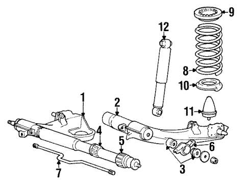 1989 Dodge Colt Rear Suspension, Axle Housing, Stabilizer Bar Diagram 4 - Thumbnail
