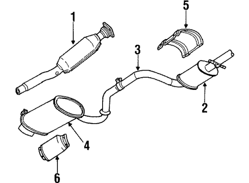 1999 Dodge Stratus Exhaust Components Diagram 1 - Thumbnail