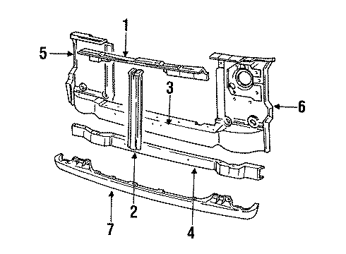1992 Dodge B250 Radiator Support Diagram