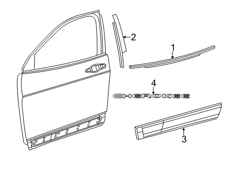 2015 Jeep Cherokee Exterior Trim - Front Door Diagram