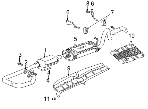 1998 Jeep Wrangler Exhaust Components Diagram