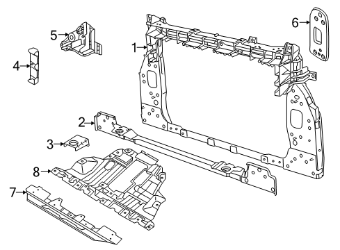 2019 Jeep Renegade Radiator Support, Splash Shields Diagram