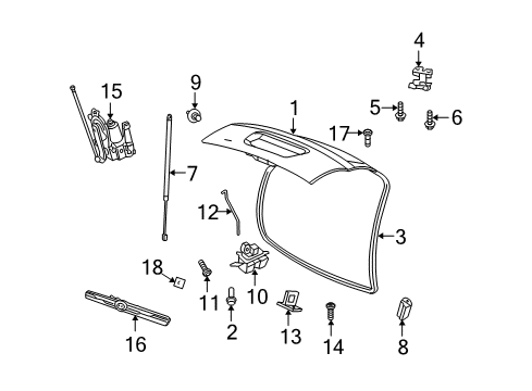 2008 Chrysler Aspen Gate & Hardware Diagram