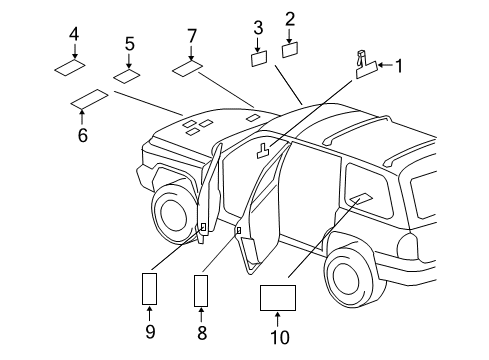 2008 Chrysler Aspen Information Labels Diagram
