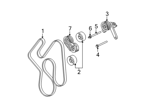 2005 Dodge Durango Belts & Pulleys Diagram