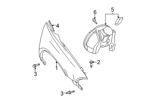 2000 Dodge Intrepid Fender & Components Diagram