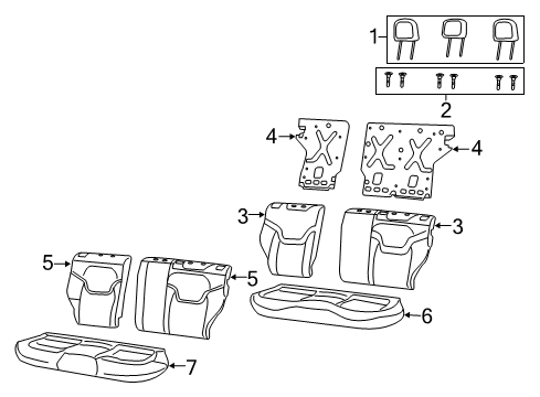 2021 Jeep Renegade Rear Seat Components Diagram 3 - Thumbnail