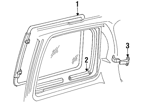 1994 Dodge Caravan Side Panel - Glass & Hardware Diagram 3 - Thumbnail