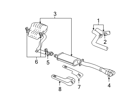 2008 Dodge Charger Exhaust Components Diagram 2 - Thumbnail