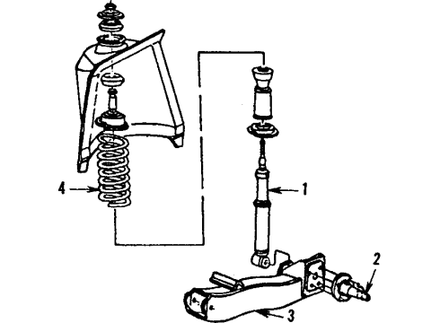 1986 Dodge Charger Rear Suspension Components, Lower Control Arm Diagram
