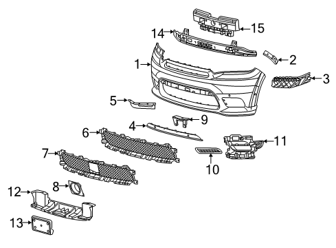 2018 Dodge Durango Front Bumper Diagram 1 - Thumbnail