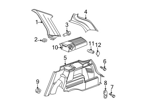 2006 Dodge Magnum Interior Trim - Quarter Panels Diagram