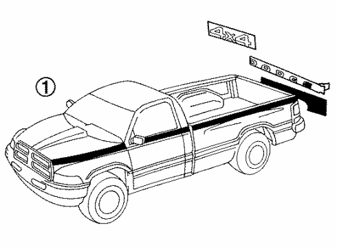 1994 Dodge Ram 2500 Stripe Tape Diagram