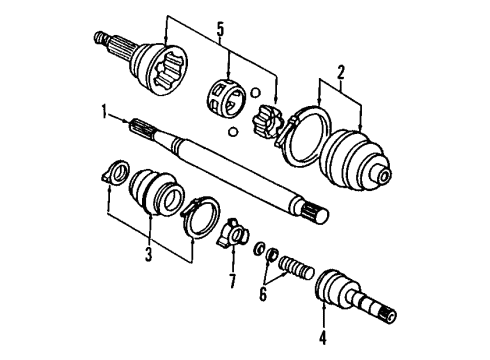 1990 Chrysler New Yorker Front Axle Shafts & Joints, Drive Axles Diagram