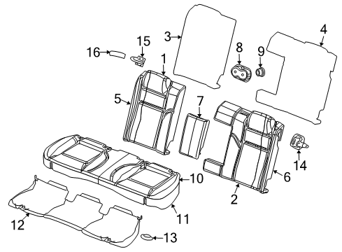 2013 Dodge Challenger Rear Seat Components Diagram