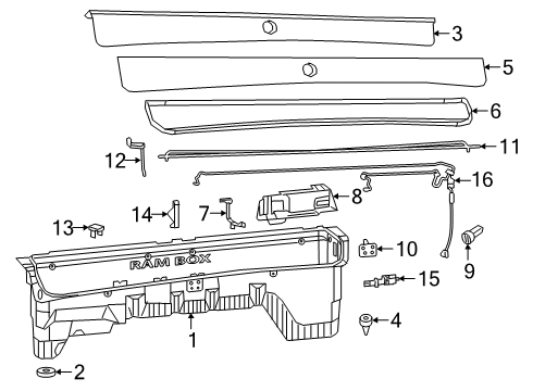 2022 Ram 2500 Storage Compartment Diagram