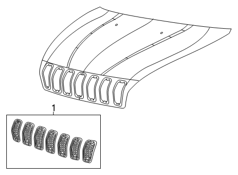 2015 Jeep Cherokee Grille & Components Diagram