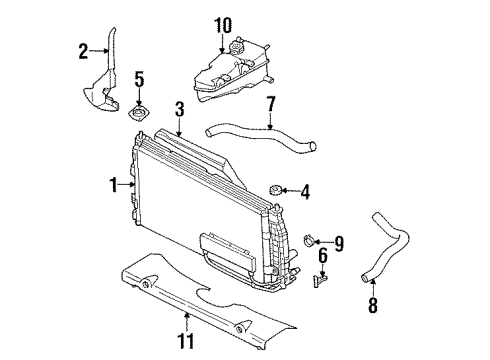 1999 Chrysler LHS Radiator & Components Diagram