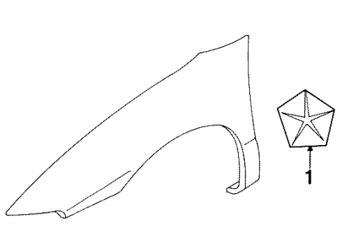 1997 Chrysler Sebring Exterior Trim - Fender Diagram 1 - Thumbnail
