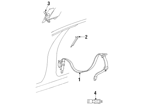 1999 Chrysler LHS Front Seat Belts Diagram