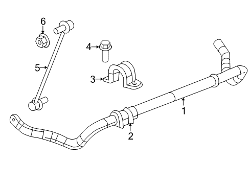 2008 Dodge Avenger Stabilizer Bar & Components - Front Diagram