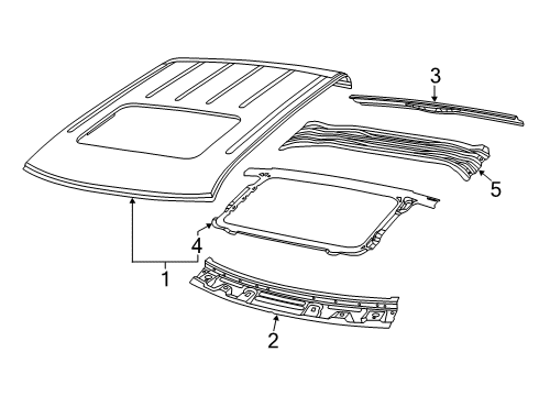 2022 Ram 2500 Roof & Components Diagram 1 - Thumbnail